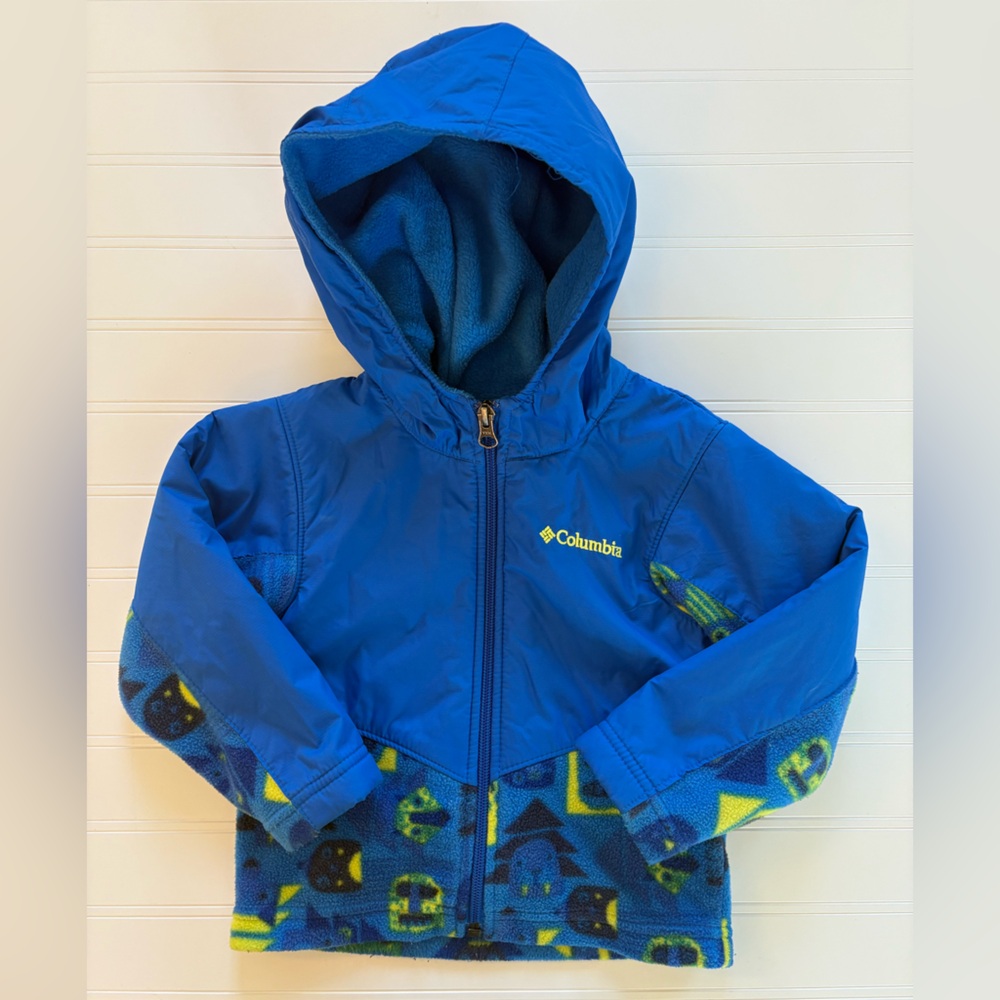EUC Columbia Boys 2T Toddler Jacket Blue Zip up Hoodie Kids